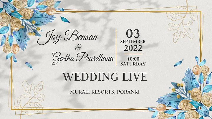 JOY BENSON WEDS GEETHA PRARDHANA | WEDDING LIVE ST...