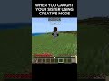 When You Caught Your Sister Using Creative Mode.
