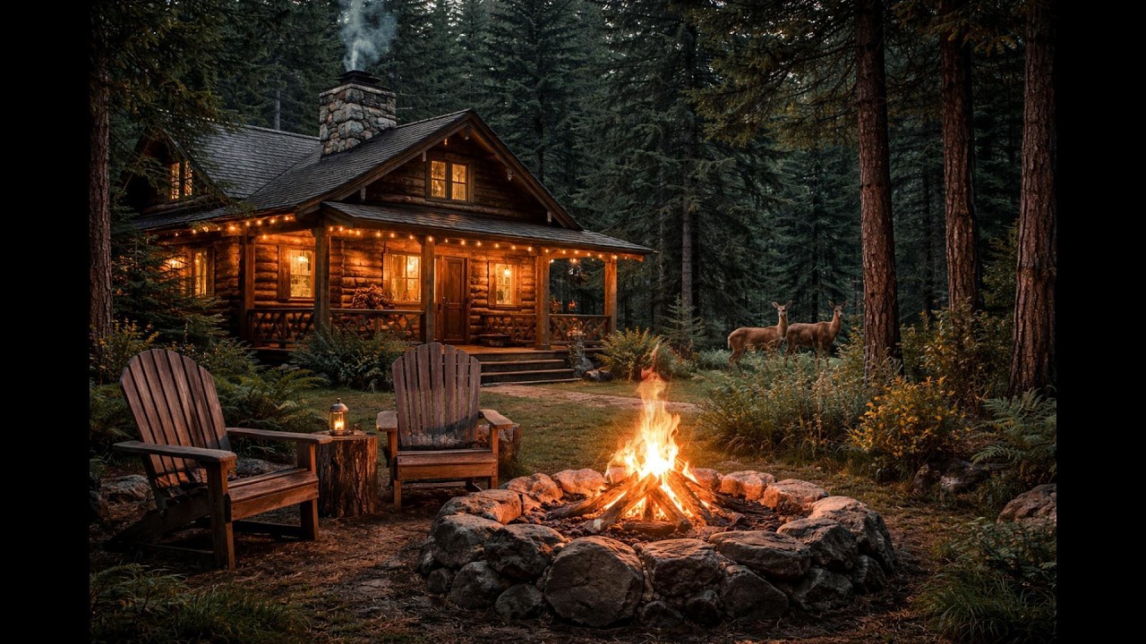 Relax by the campfire at the cabin