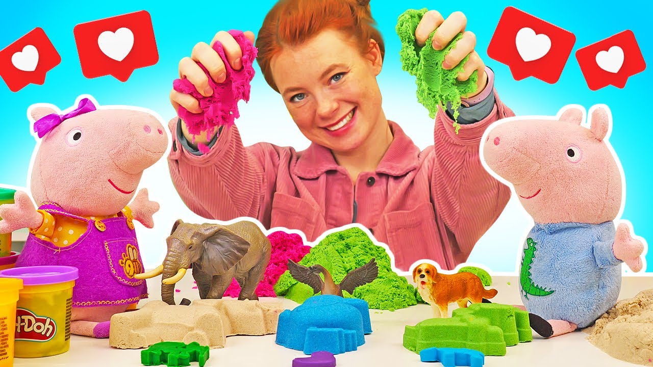 Spielzeug Video für Kinder mit Peppa Wutz und Irene. Peppa Pig hilft Mama Wutz bei der Hausarbeit