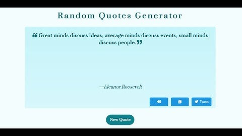 Random Quote Generator | JavaScript Beginner Project Tutorial