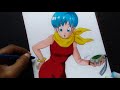 How to draw Bulma | Drawing Bulma | Como dibujar a Bulma +18 (Dragon Ball) by Akash Arts