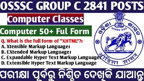 OSSSC GROUP C Computer Class // Top 50 Mcq on computer Abbreviations/Full form //ARI AMIN SFS FG EC