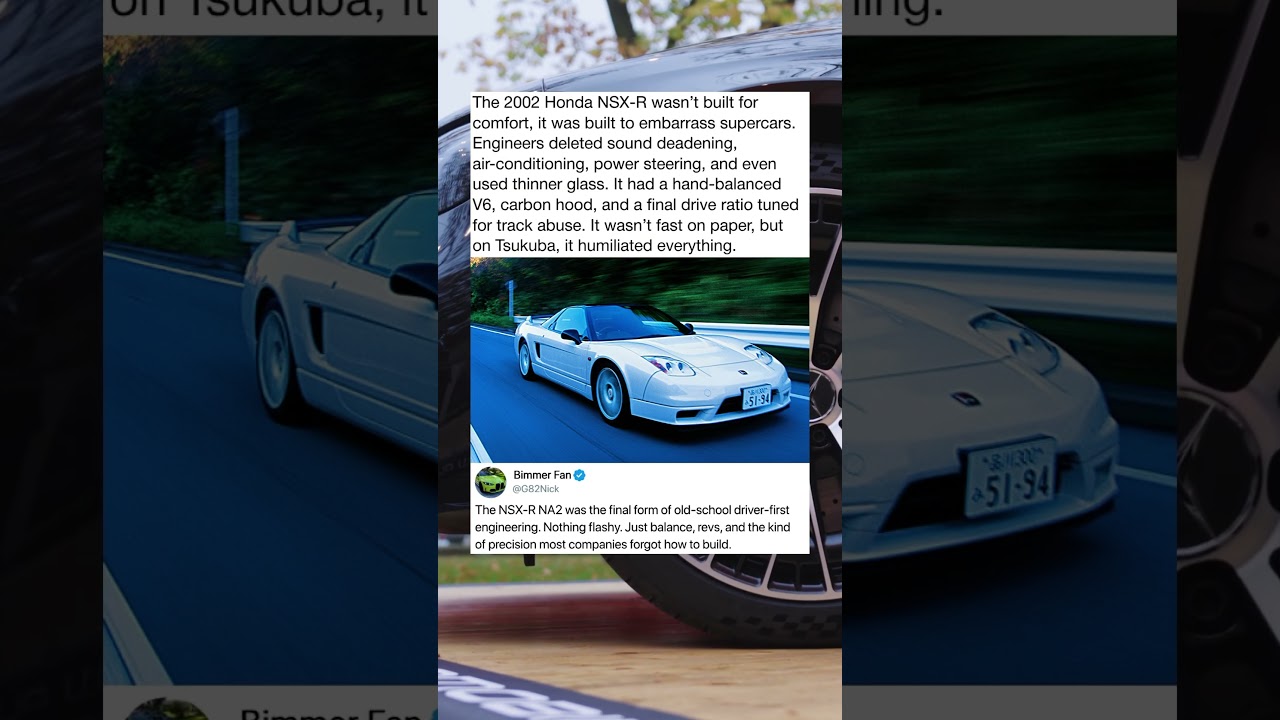 The 2002 Honda NSX-R wasn't built for comfort, it was built to embarrass supercars