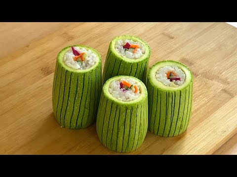 Zucchini and Sushi Lovers Unite❗ Incredible Zucchini Sushi Recipe!