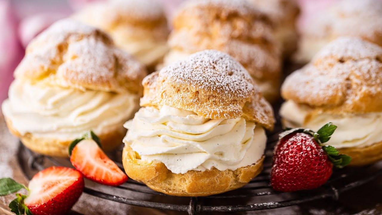 Cream Puff Recipe: Whisper light & bursting with cream! -Baking a Moment