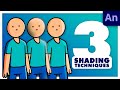 3 SIMPLE & POWERFUL Shading Techniques | Adobe Animate Tutorial