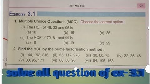 Class 5 || ch-3 || ex 3.1 ||maths || HCF and LCM