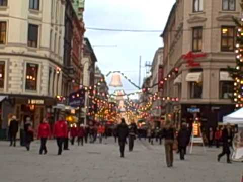 Oslo, Norway - Walking down Karl Johans Gate Towar...