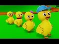 Five Little Ducks | 3D Nursery Rhymes For Childrens And Kids | Baby Songs