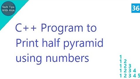 C++ Program to print half pyramid using numbers