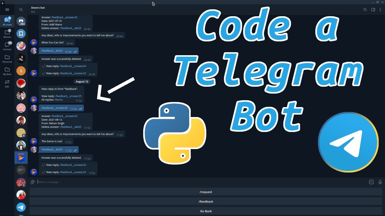 Basics of creating a Telegram bot (with code/Python) 