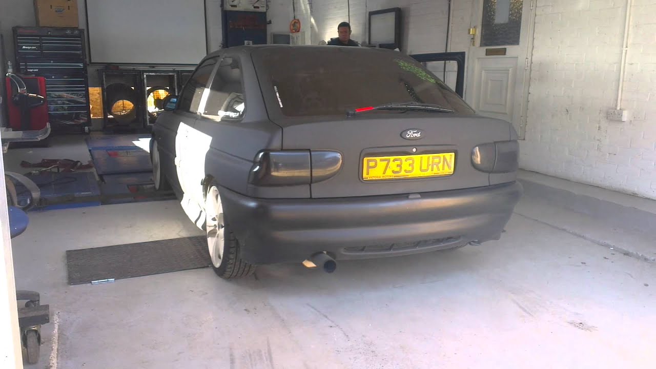 mat black mk6 ford escort rolling road. YouTube