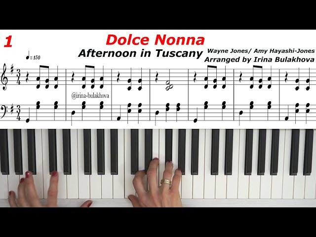 DOLCE NONNA Afternoon in Tuscany  Beautiful Italian Piano Music Sheets Score Free Tutorial Ноты Easy class=