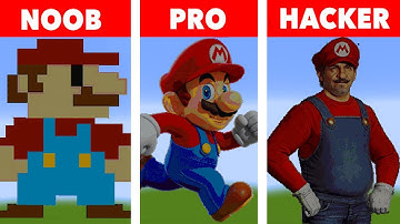 Pixel Art NOOB VS PRO VS HACKER Mario І Minecraft