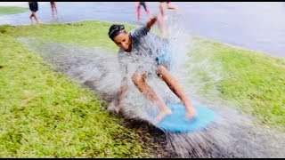 Rainstorm Surfing, Tug of War, & FOOTBALL!! THAT'S Gonna HURT!! YouTube Family Challenge