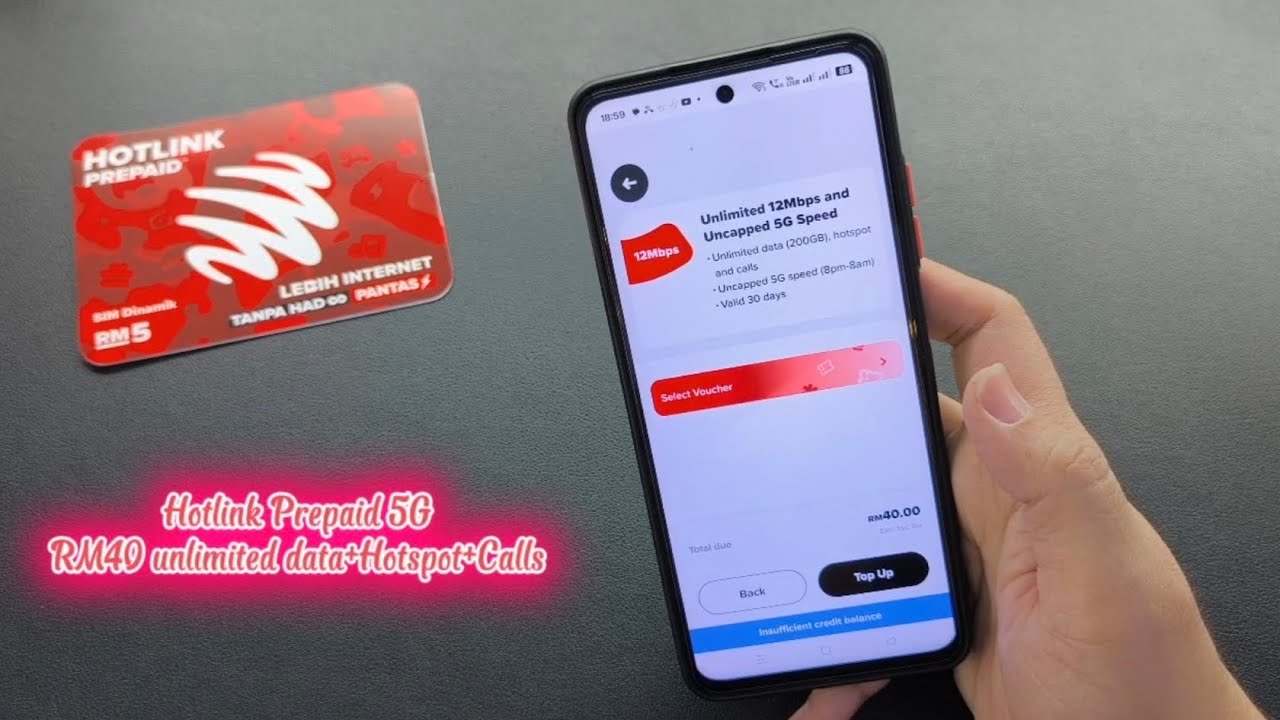 Hotlink Prepaid 5GRM40 unlimited data+Hotspot+Calls