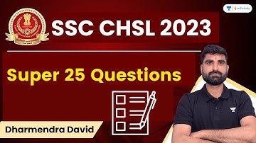 Super 25 Question | SSC CHSL 2023 Dharmendra David