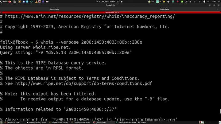 Howto use the WHOIS Command on Linux to lookup Domain and IP information