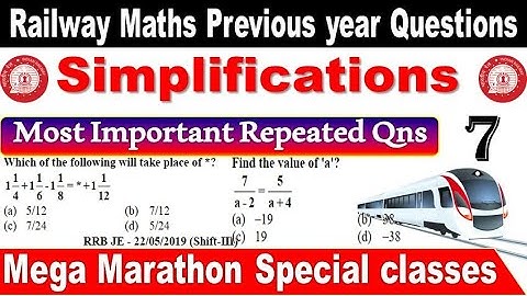 Simplifications Part 7 Railway Mathematics Previous year questions in Telugu by SRINIVASMech