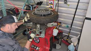 Removing Harley FXR Motorcycle Tires with Derek Weaver WM807X Tire Machine