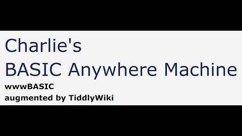 TiddlyWiki goodness to augment BASIC programming code