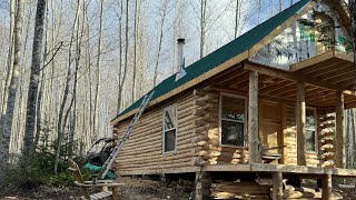 Building an off grid log cabin alone in the wilderness, woodwork,exploration,bushcraft.