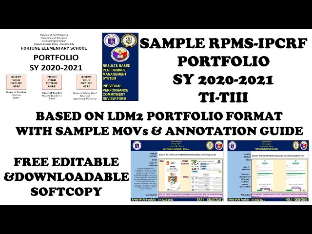 RPMS-IPCRF PORTFOLIO FOR T1-T3 | SY 2020-2021 | LDM-BASED FORMAT class=