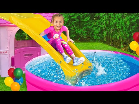 Nadando na piscina infantil - Canção para crianças e histórias engraçadas