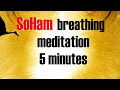 Soham breathing meditation with mantra 40 breaths 5 minutes  sohum