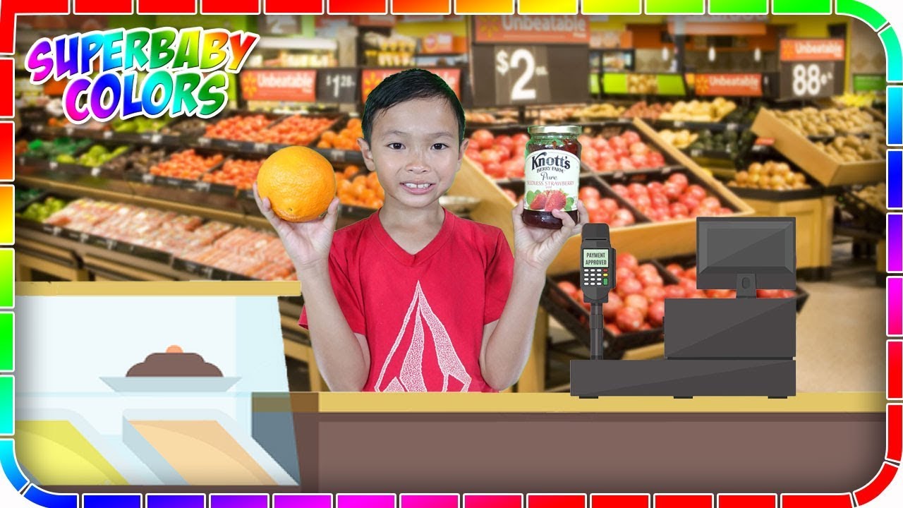 Kids Pretend Play Giant Grocery Store Toy Cash Register!