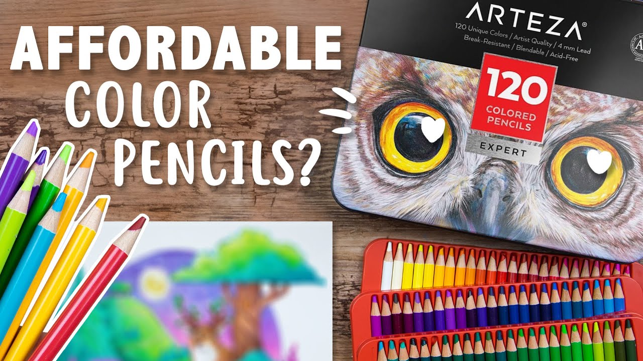 FINALLY TRYING THESE! Are They Affordable? - Arteza Expert 120 Color Pencils  Review 