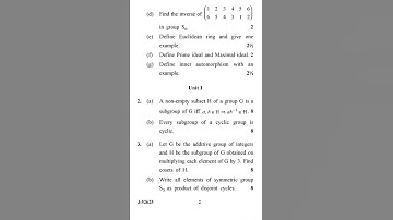 Group and Rings, Old paper -2021(B.Sc 5th semester, Mathematics, GJU Hisar)