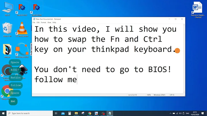 Swap Fn  and Ctrl key by a simple click in Thinkpad