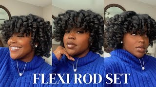 FLEXI ROD TUTORIAL ON BLOWN OUT NATURAL HAIR | 4C HAIR