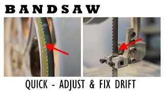 Adjust Bandsaw  |  Drift, Resaw, Blade Guides, Tension, Sharpening
