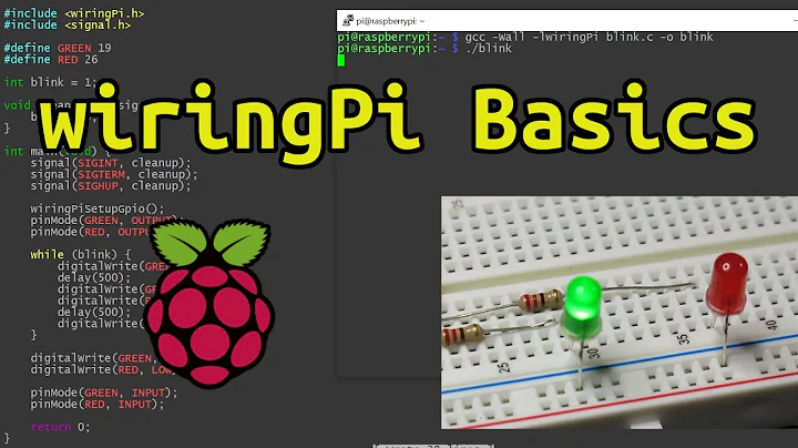 Raspberry Pi Beginner Guide (wiringPi Tutorial for Linux BASH Shell and C, GPIO LED Blink)