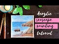 Seascape paint |Painting the beach in acrylic |mini seascape painting |The kreative mee