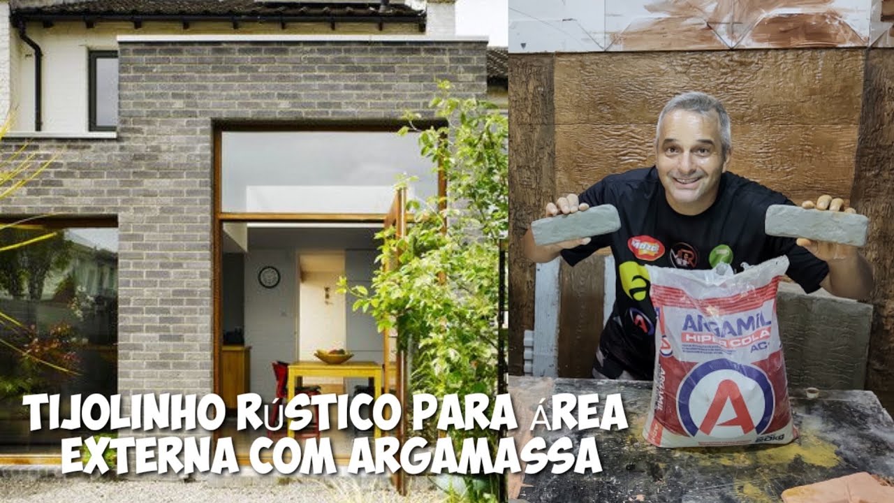 REVELADO MISTURA PERFEITA TIJOLINHO RÚSTICO FEITO COM ARGAMASSA E GESSO - TIJOLINHO AREA EXTERNA