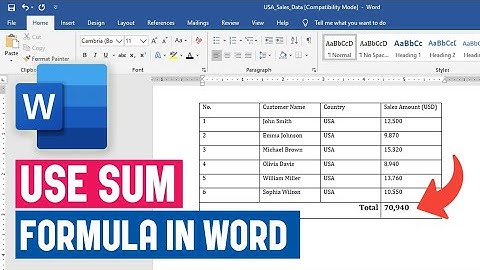 Hoe u een formule invoegt om een ​​kolom in Word op te tellen