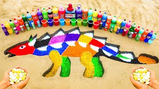 How to make Rainbow Ankylosaurus from Orbeez, Big Coke, Mtn Dew, Cola vs Mentos &amp; Popular Sodas