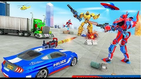 Police Robot Car Game Transform | Rescue City Drone Robot Android GamePlay | By Game Crazy