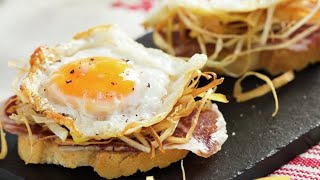 Quail Egg Canapés with Ham and Leek Crisps
