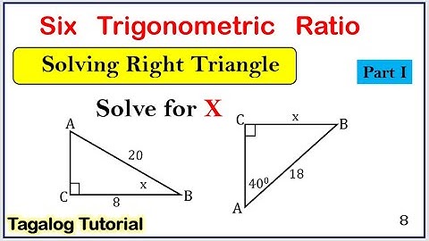 [Tagalog] Solving Right Triangle, Six Trigonometric Ratio Part I #math9 #righttriangle