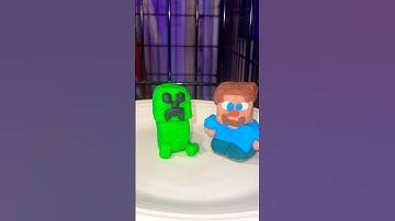 Minecraft Claymation Creeper & Steve EXPLODING!💥 STOP MOTION #minecraft #stopmotion #claymation #art