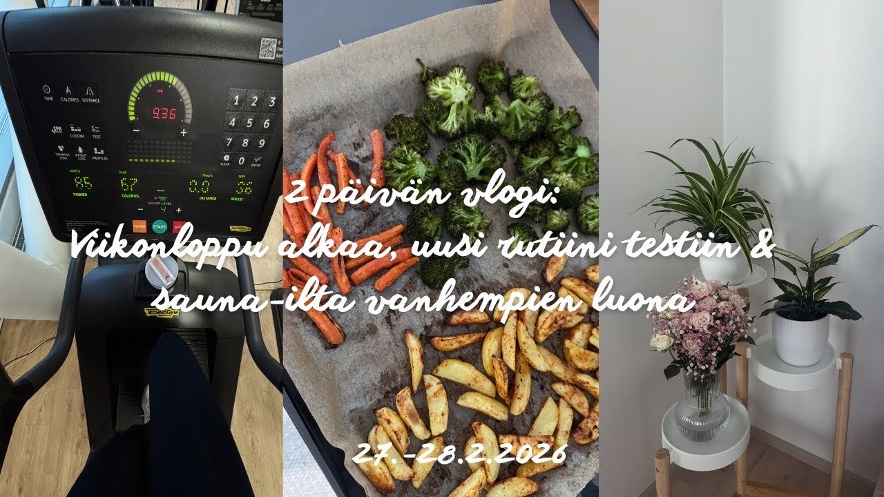 2 päivän vlogi: viikonloppu alkaa, uusi rutiini testiin & sauna-ilta 💫