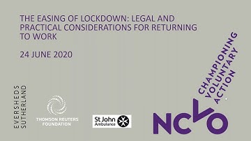 NCVO/TrustLaw Webinar:  Easing of lockdown: Legal and practical considerations for returning to work