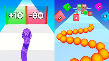 Snake Run Race VS Snake Ball Run - Gameplay Mobile Game Walkthrough Android Ios All Levels