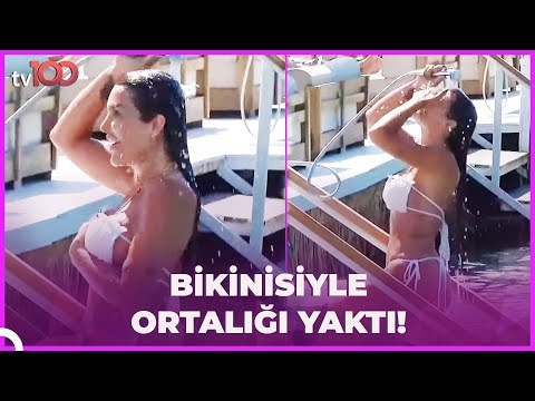 Selin Ciğerci iddialı bikinisiyle Alaçatı’da tüm bakışları üzerinde topladı