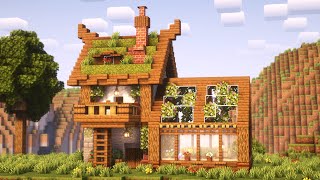 Minecraft: How to Build a Cottage with a greenhouse | Easy Survival Tutorial